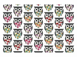 Don Hierro Carrito auxiliar plegable con ruedas - Estructura metálica gris, 2 estantes laminados decorado Buhos – 72*66*43 cm - BAUHAUS Multicolor Outlet