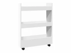 Carrito de almacenaje estrecho de 3 niveles de madera de ingeniería blanca^vidaxl Clearance