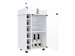 Carrito de Bar Dukat en melamina con 6 botelleros , 3 estantes y 4 ruedas , , 89 cm X 55 cm X 41.5 cm^TuHome New