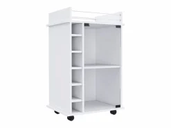 Carrito de Bar Dukat en melamina con 6 botelleros , 3 estantes y 4 ruedas , , 89 cm X 55 cm X 41.5 cm^TuHome New