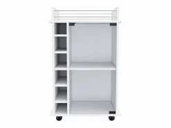 Carrito de Bar Dukat en melamina con 6 botelleros , 3 estantes y 4 ruedas , , 89 cm X 55 cm X 41.5 cm^TuHome New