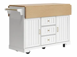 Carrito de cocina con 2 puertas, 3 cajones y toallero, especiero, bandeja extensible^Hauss Spole Best