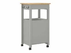 vidaxl Carrito de cocina MONZA madera maciza de pino 48x40x88,5 cm Gris Online