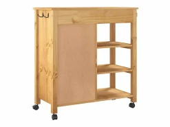 vidaxl Carrito de cocina MONZA madera maciza de pino 84x40x88,5 cm Color natural claro Best