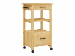 vidaxl Carrito de cocina MONZA madera maciza de pino 48x40x88,5 cm Color natural claro Outlet