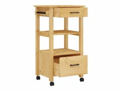 vidaxl Carrito de cocina MONZA madera maciza de pino 48x40x88,5 cm Color natural claro Outlet