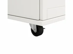 Carrito de cocina móvil - Isla de cocina con 2 cajones y 4 puertas - Especiero y toallero Blanco