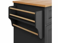 Carrito de cocina móvil de madera con 1 puerta y 5 cajones, aparador con almacenaje 134x46x92 cm -^ Outlet
