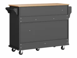 Carrito de cocina móvil de madera con 1 puerta y 5 cajones, aparador con almacenaje 134x46x92 cm -^ Outlet