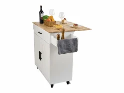 Carrito de Cocina SucceBuy de 89,9 cm, Armario con Ruedas, Cajón y Soporte, Color^ New