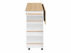 Mueble Bar|Carrito de cocina 100x40x91,5 con mesa de comedor extensible, papeleras y toallero en color para cocina y comedor