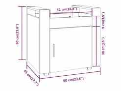 vidaxl Carrito de escritorio contrachapada Sonoma 60x45x60 cm Gris Sale