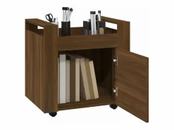 vidaxl Carrito de escritorio contrachapada marrón roble 60x45x60 cm Color natural claro Hot