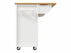 Carrito de servicio - Carrito de servicio con 4 cajones y 2 puertas - Bandeja retráctil y especiero - para comedores y cocinas Blanco Outlet