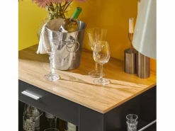 Carrito de Servicio Camarera Multiusos Mueble con Estante Lateral Puertas Cajones Porta Paños de Cocina 82 x 46 x 88 cm FKW113-SCH ES^Sobuy Outlet