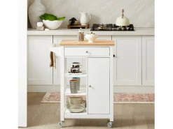 Sobuy Carrito de Servir, estantería de Cocina, Carrito de Cocina móvil,FKW46-WN ES Color natural oscuro Clearance