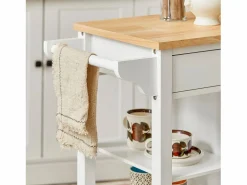 Sobuy Carrito de Servir, estantería de Cocina, Carrito de Cocina móvil,FKW46-WN ES Color natural oscuro Clearance