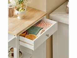 Sobuy Carrito de Servir, estantería de Cocina, Carrito de Cocina móvil,FKW46-WN ES Color natural oscuro Clearance