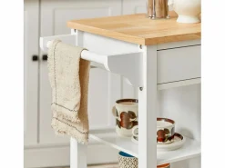 Sobuy Carrito de Servir, estantería de Cocina, Carrito de Cocina móvil,FKW46-WN ES Color natural oscuro Clearance