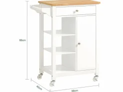 Sobuy Carrito de Servir, estantería de Cocina, Carrito de Cocina móvil,FKW46-WN ES Color natural oscuro Clearance