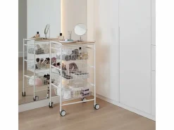 Don Hierro Mueble Camarera|Carrito verdulero con 3 cestas extraíbles grandes- -Haya - 81*43,7*32,5 cm - AXO