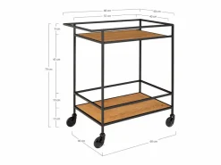 Carrito Vita, Marrón, 68x40x79 cm, Kendra Home Marru00f3n chocolate Hot