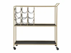 Carrito VKH5, Negro, 79x39,5x82 cm, Kendra Home Dorado New