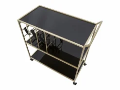 Carrito VKH5, Negro, 79x39,5x82 cm, Kendra Home Dorado New