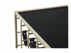 Carrito VKH5, Negro, 79x39,5x82 cm, Kendra Home Dorado New