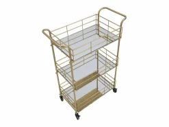 Carrito VKH4, Oro, 60x30,5x80 cm, Kendra Home Dorado Sale