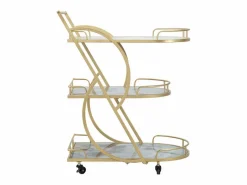 Mueble Camarera|Carrito VKH2, Oro, 71x45,5x84,5 cm, Kendra Home