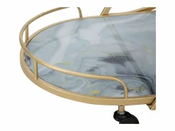 Mueble Camarera|Carrito VKH2, Oro, 71x45,5x84,5 cm, Kendra Home
