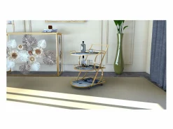 Mueble Camarera|Carrito VKH2, Oro, 71x45,5x84,5 cm, Kendra Home