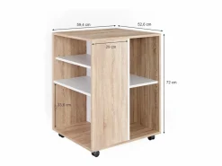 Vicco Carro con ruedas sonoma 59.4x52.6x72 Color natural claro Outlet
