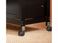 Sobuy Mueble Camarera|Carro de Almacenamiento Mueble Auxiliar Cocina Carrito de Servir con 3 Cajones 2 Estantes y 1 Bandeja Extraíble FKW79-SCH ES