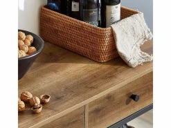 Sobuy Mueble Camarera|Carro de Cocina Carrito de Servir Multiusos con 2 Estantes y 2 Cajones 100 x 45 x 93 cm FKW112-PF ES