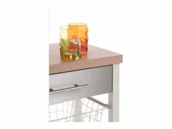 Don Hierro Carro de cocina, Carro Verdulero - color , Inox, Olmo - 91,5*71*43 cm - ONDA DOBLE Blanco Sale