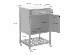 Carro de cocina con encimera de madera de pino^Sweeek Sale