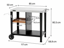 Habitat et jardin Carro de servicio para barbacoa "Gelia" 117 x 59 cm - Acero inoxidable - Negro Hot
