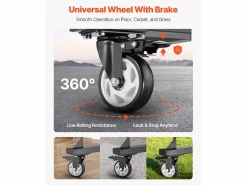 Carro de Servicio SucceBuy, Soporte de Silla Plegable para 84 Sillas/12 Mesas + 42 Sillas, Carga Máxima 363 kg, con Ruedas y Soportes en Caucho^ New