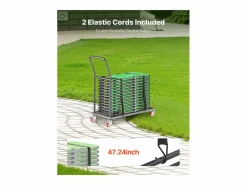 Silla Conferencia|Carro de Servicio SucceBuy, Capacidad de 136 kg, Diseño en L para 25 Sillas, Almacenamiento Horizontal, Mate
