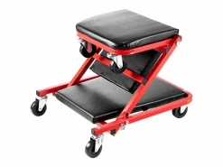 Taburete De Oficina|Carro de Visita SucceBuy Taburete de Garaje Plegable de 91cm, Capacidad de 136kg para Mecánico, Equipado con Seis Ruedas Giratorias 360° de 6,48 cm