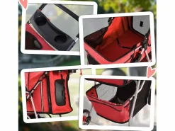 Transportín De Paseo Para Animales|Carro para perros plegable y ligero, fabricado en tejido Oxford, color , con freno y mosquitera (75x45x97cm)