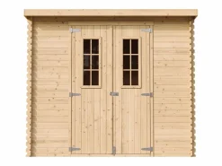 Timbela Casa de almacenamiento jardín con suelo tratado - 142x239x200 cm/2.63 m² - M310C+M310G Color natural claro Outlet