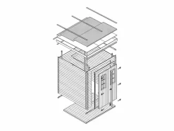 Timbela Caseta De Jardín|Casa de almacenamiento jardín con suelo tratado - 204x204x200 cm/3.53 m² - M309C+M309G