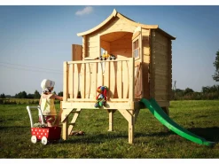 Timbela Casa de juegos para niños con tobogán - 1.1m² - M550A Color natural claro Best