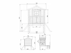 Timbela Casa de juegos para niños con tobogán - 1.1m² - M550A Color natural claro Best