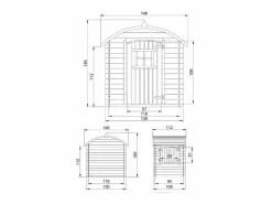 Timbela Cabaña Infantil|Casa de madera para niños sin suelo - L112xL146xA145 cm/ 1.1m² - M505-1