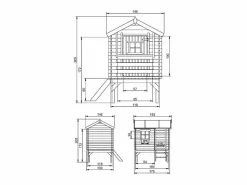 Timbela Casa de madera para niños - L182xL146xA205 cm/ 1.1m² - M501B Color natural claro Outlet