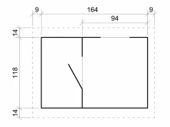 Timbela Casa de madera para niños - L182xL146xA205 cm/ 1.1m² - M501B Color natural claro Outlet